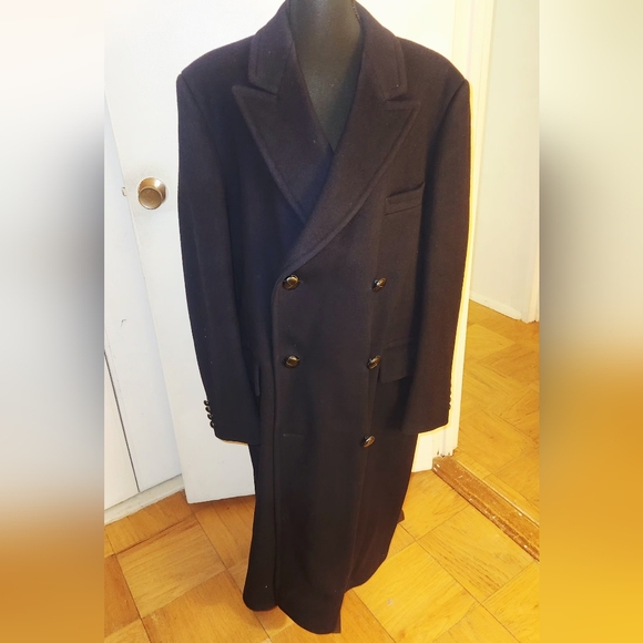 Paul Stuart Men's Double-Breasted Navy Coat